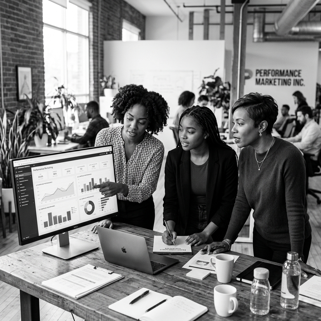 Black business women analyzing data